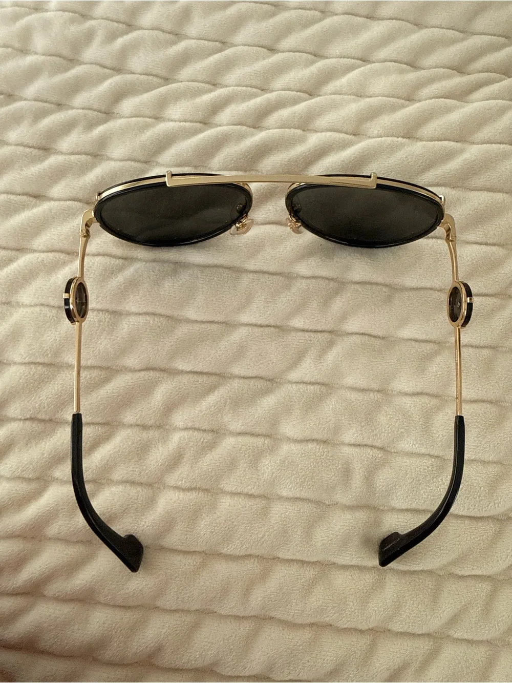 Versace Gold & Black Aviator Sunglasses